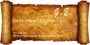 Geiringer Erika névjegykártya